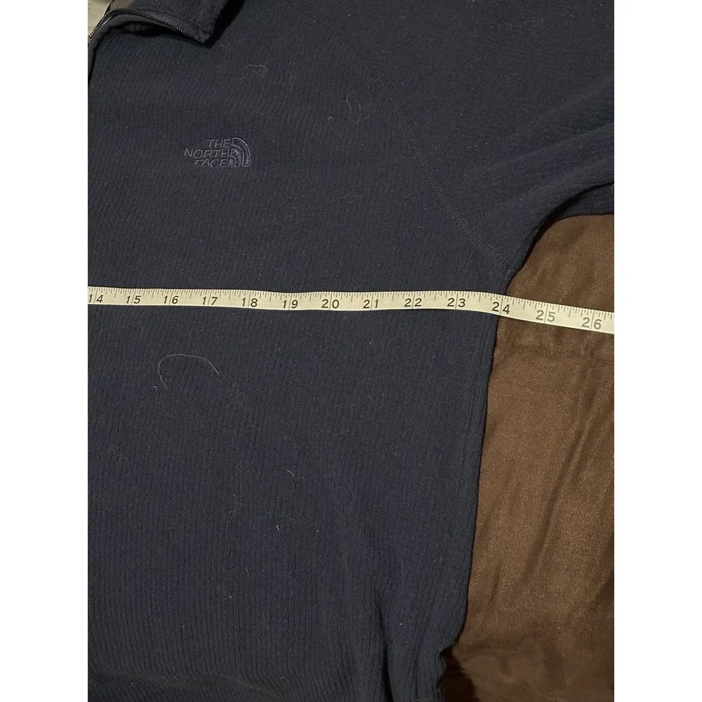 The North Face Waffle Weave 1/4 Zip Pull Over Sweatshirt Blue Men's Size L